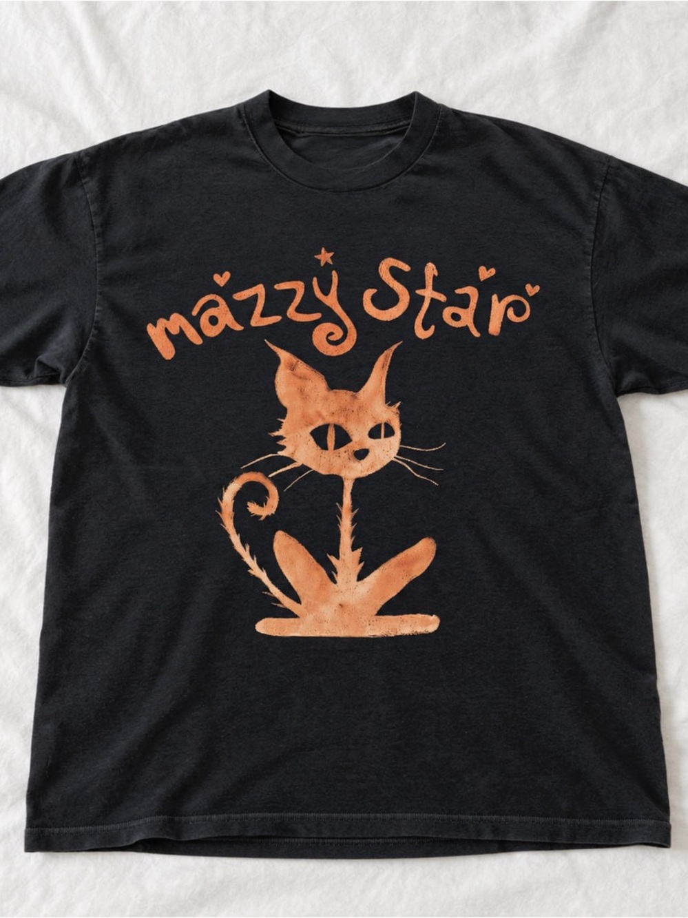 Orange Cat Gildan Black Tee Graphic